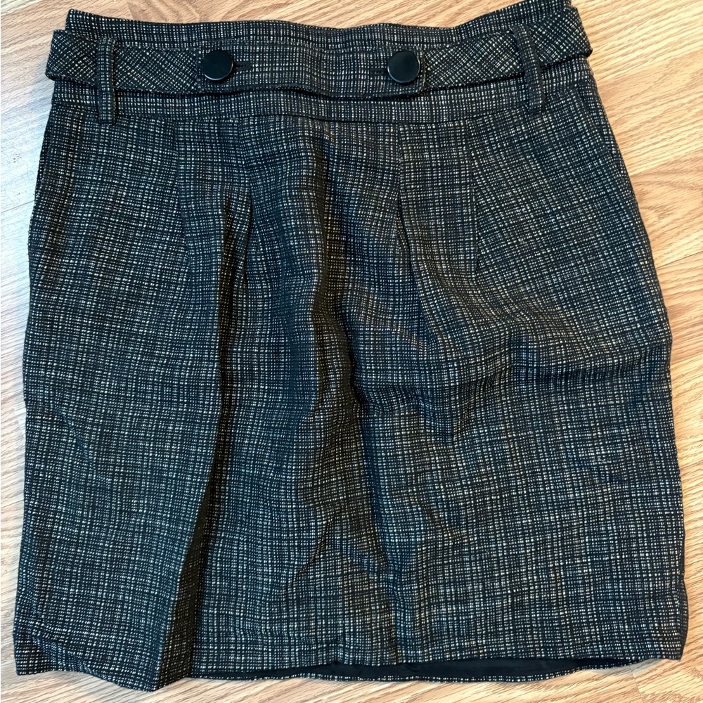 Ann Taylor Black and White Textured Skirt
